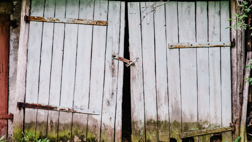old wooden garage door replacement